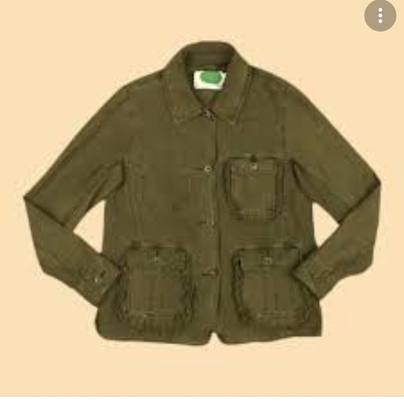 𝅺Anthropologie by anthropology Green gorp core Field Utility Jacket - Picture 3 of 10